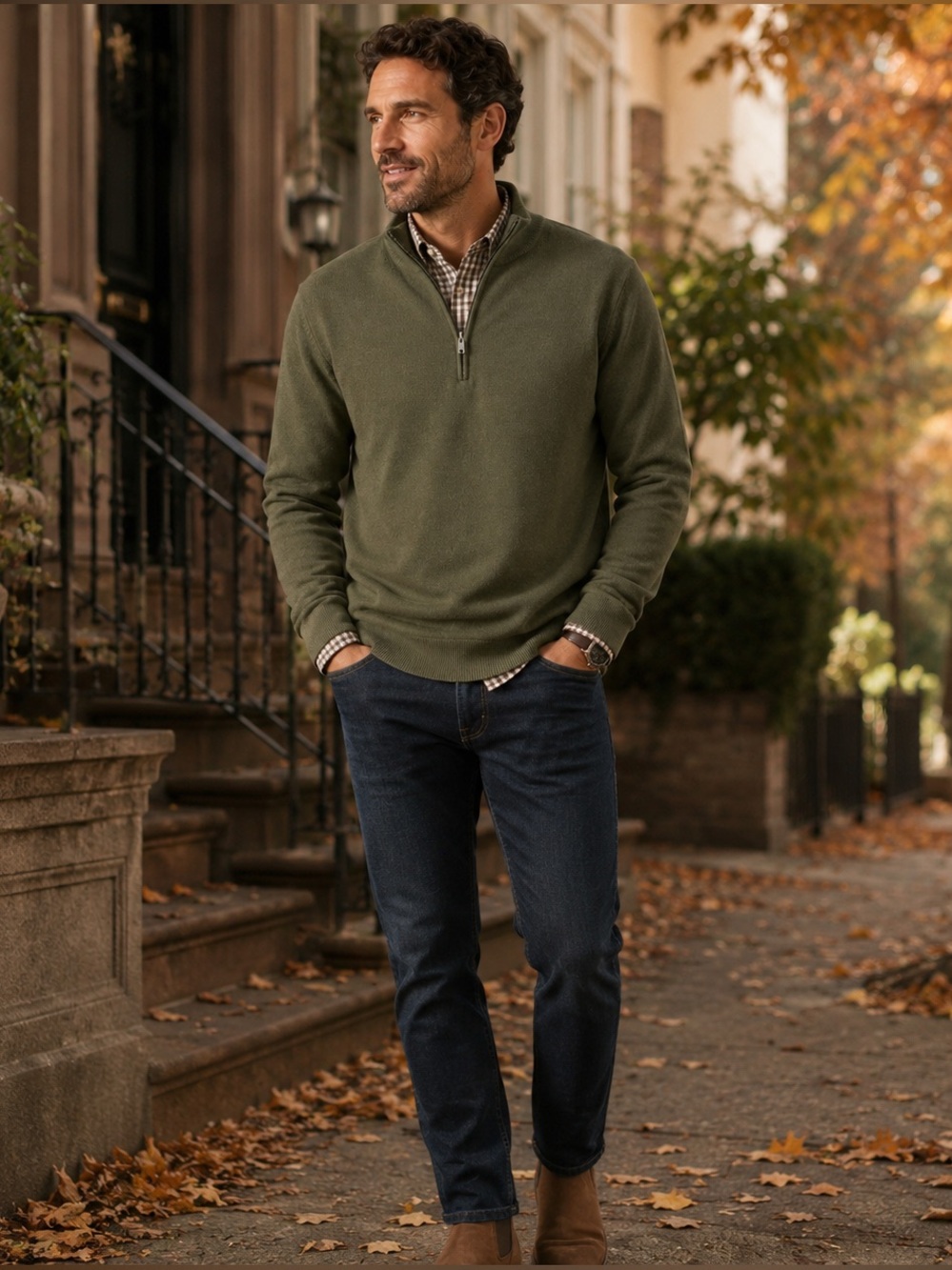Banana Republic Men’s Olive Green Quarter Zip Sweater
Size: XXL